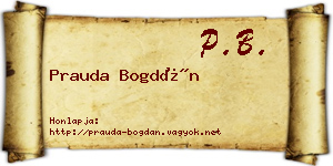 Prauda Bogdán névjegykártya